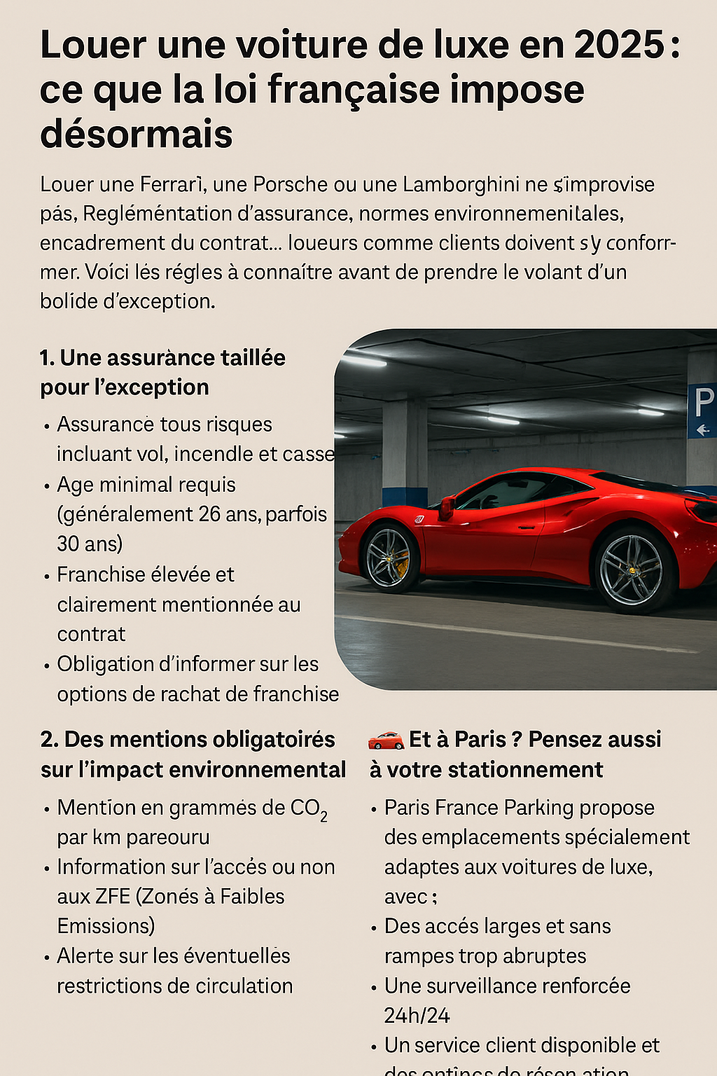 voiture de luxe réglementation